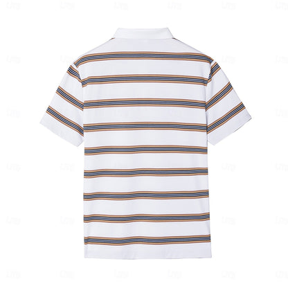 Cotton-Silk Striped Polo