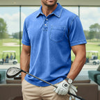 Acid-Wash Pocket Polo Shirt