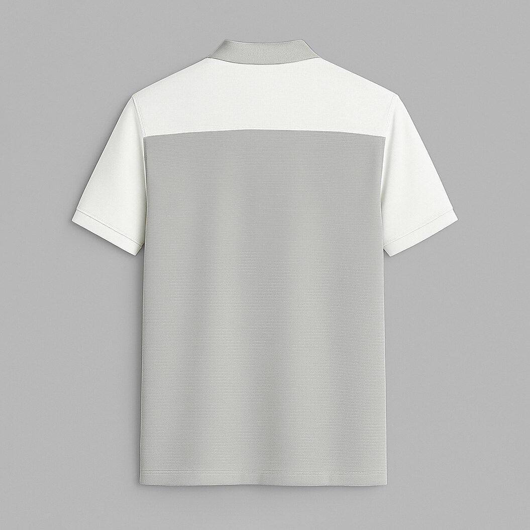 100% Cotton Color Block Hidden Placket Polo - oukumen