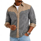 Acid-Wash Long-Sleeve Denim Shirt