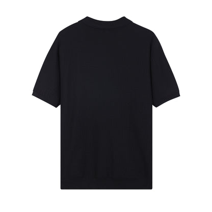Textured Knit Polo Shirt