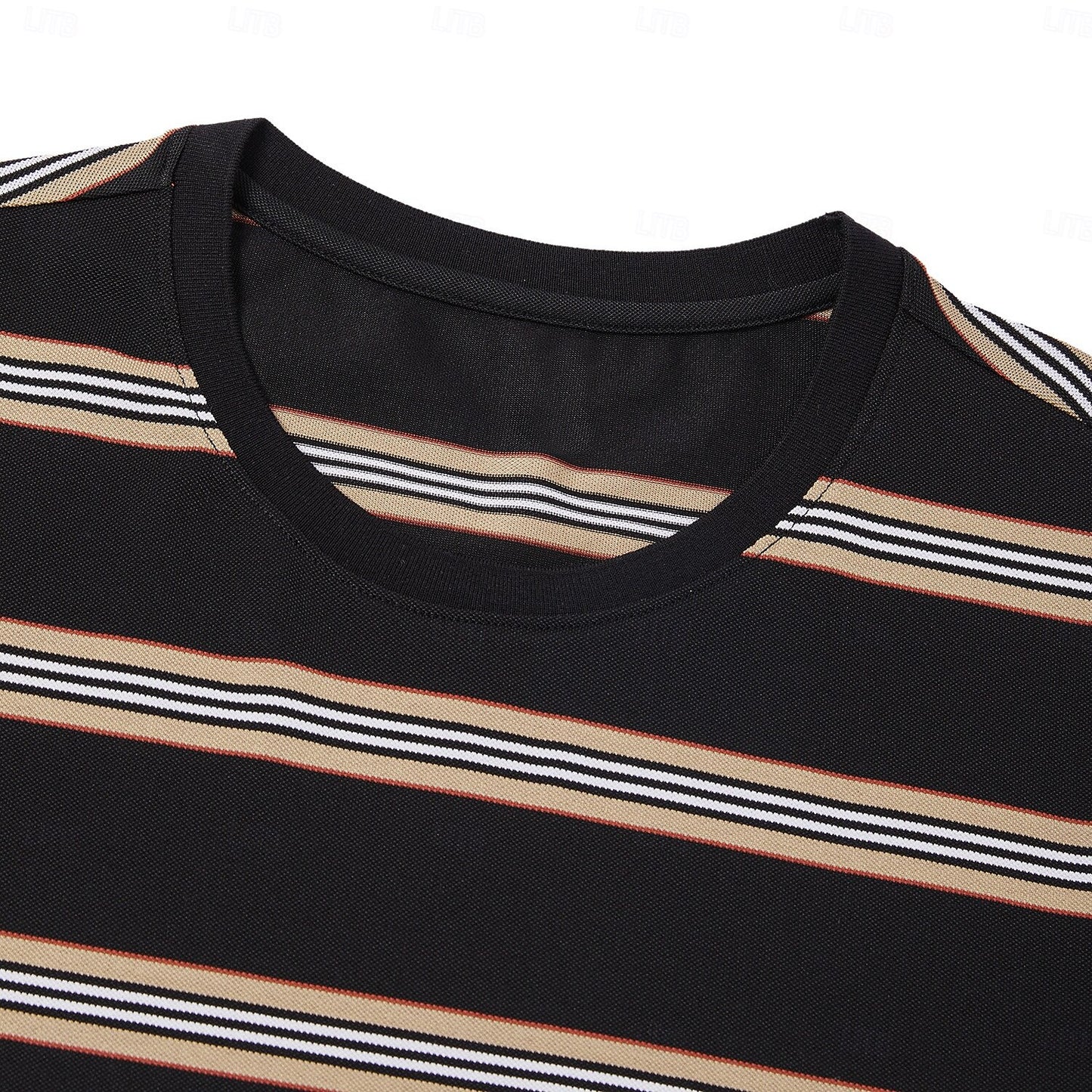 Cotton Silk Stripe T Shirt