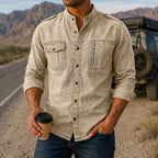 Acid-Wash Long-Sleeve Denim Shirt