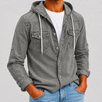 Acid-Wash Long-Sleeve Denim Shirt