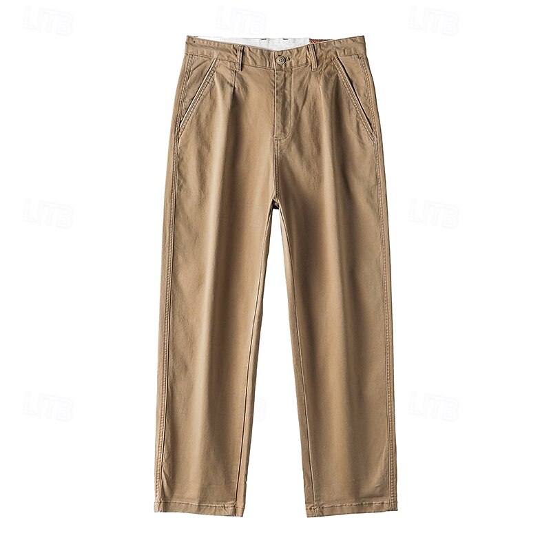 100% Cotton Tapered Carrot Chinos Pants - oukumen