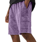 Acid-Wash Drawstring Shorts