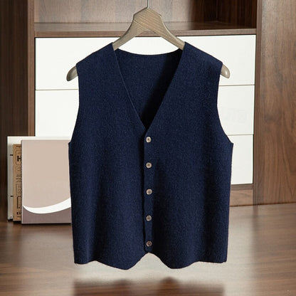 Cashmere Cardigan Vest - oukumen