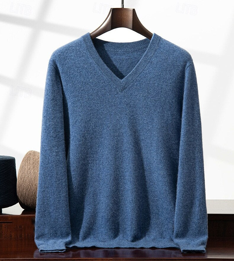 Cashmere V Neck Knitwear Sweater - oukumen