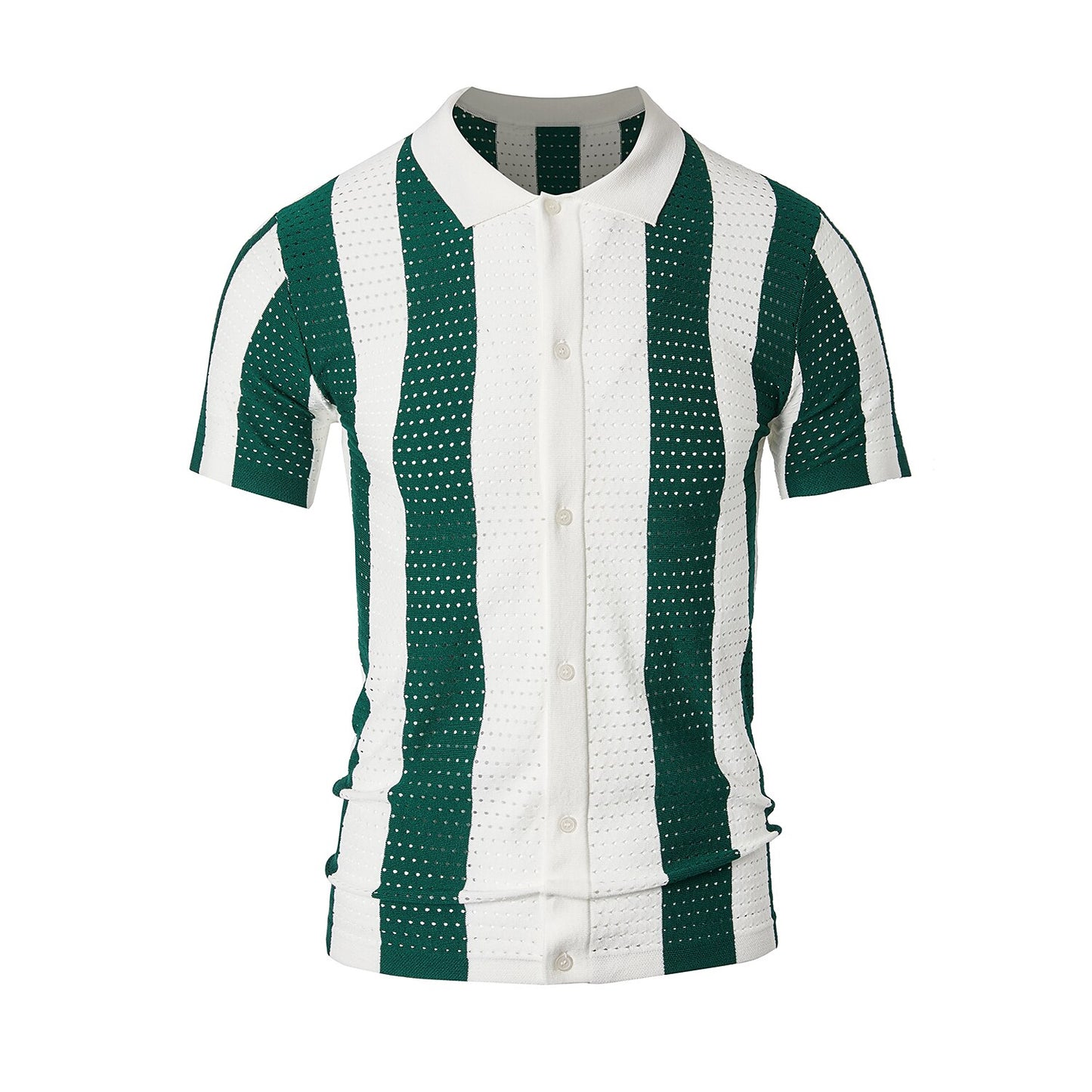 Open Collar Knitted Polo Shirts - oukumen