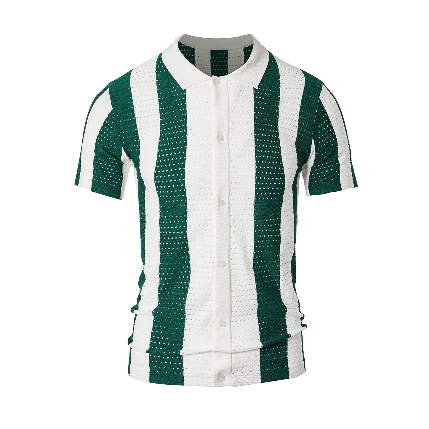 Open Collar Knitted Polo Shirts - oukumen