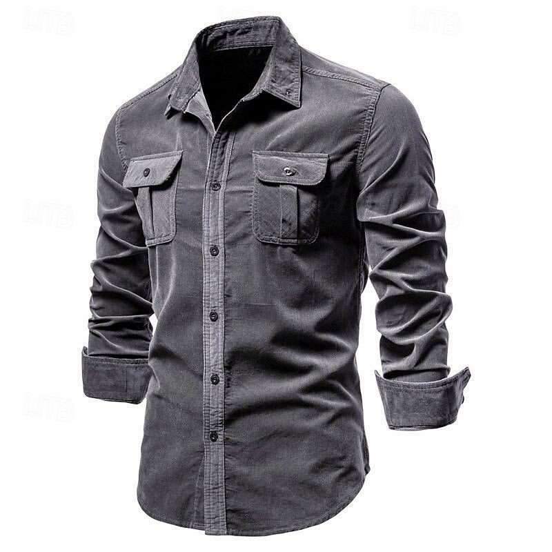 100% Cotton Casual Shirt Button Down Shirt - oukumen