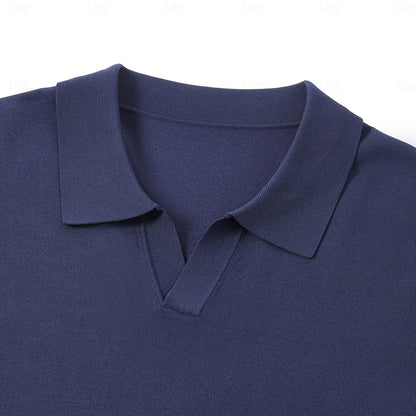 Classic Fit V Neck Polo Shirt