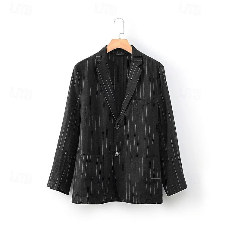 100% Linen Blazer Lightweight Jacket - oukumen