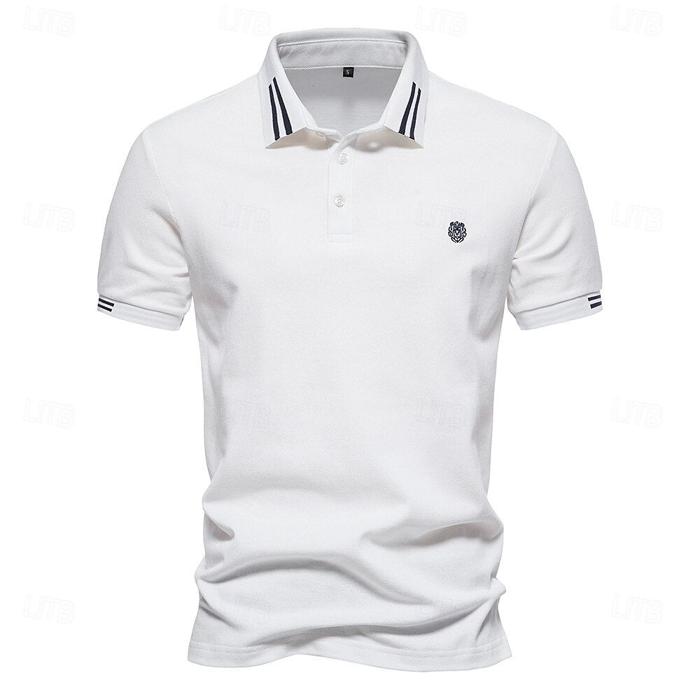 Formal Striped Knit Work Polo - oukumen