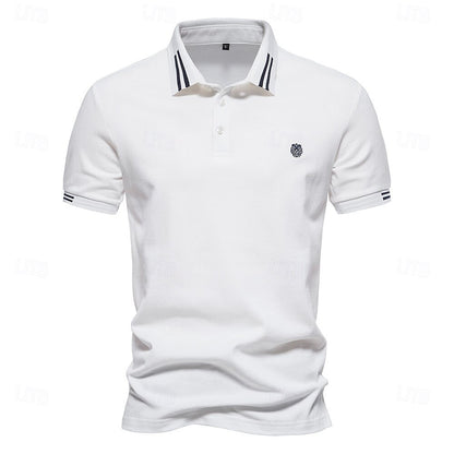 Formal Striped Knit Work Polo - oukumen