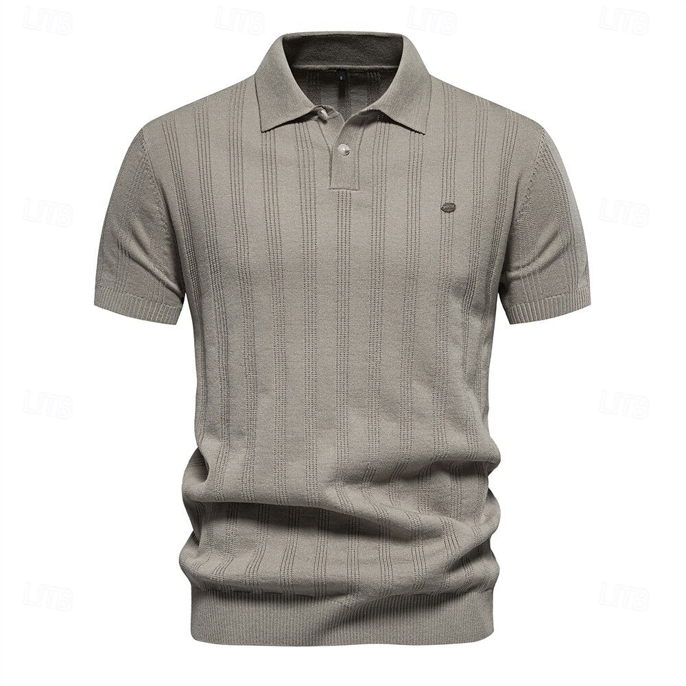 Business Casual Lapel Button Short Sleeve Polo - oukumen