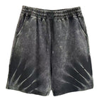 Acid-Wash Drawstring Shorts