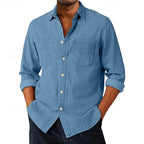 Washed Long-Sleeve Denim Shirt