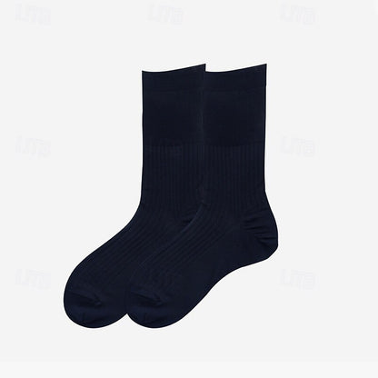 1 Pair Socks Black Navy Blue Color - oukumen