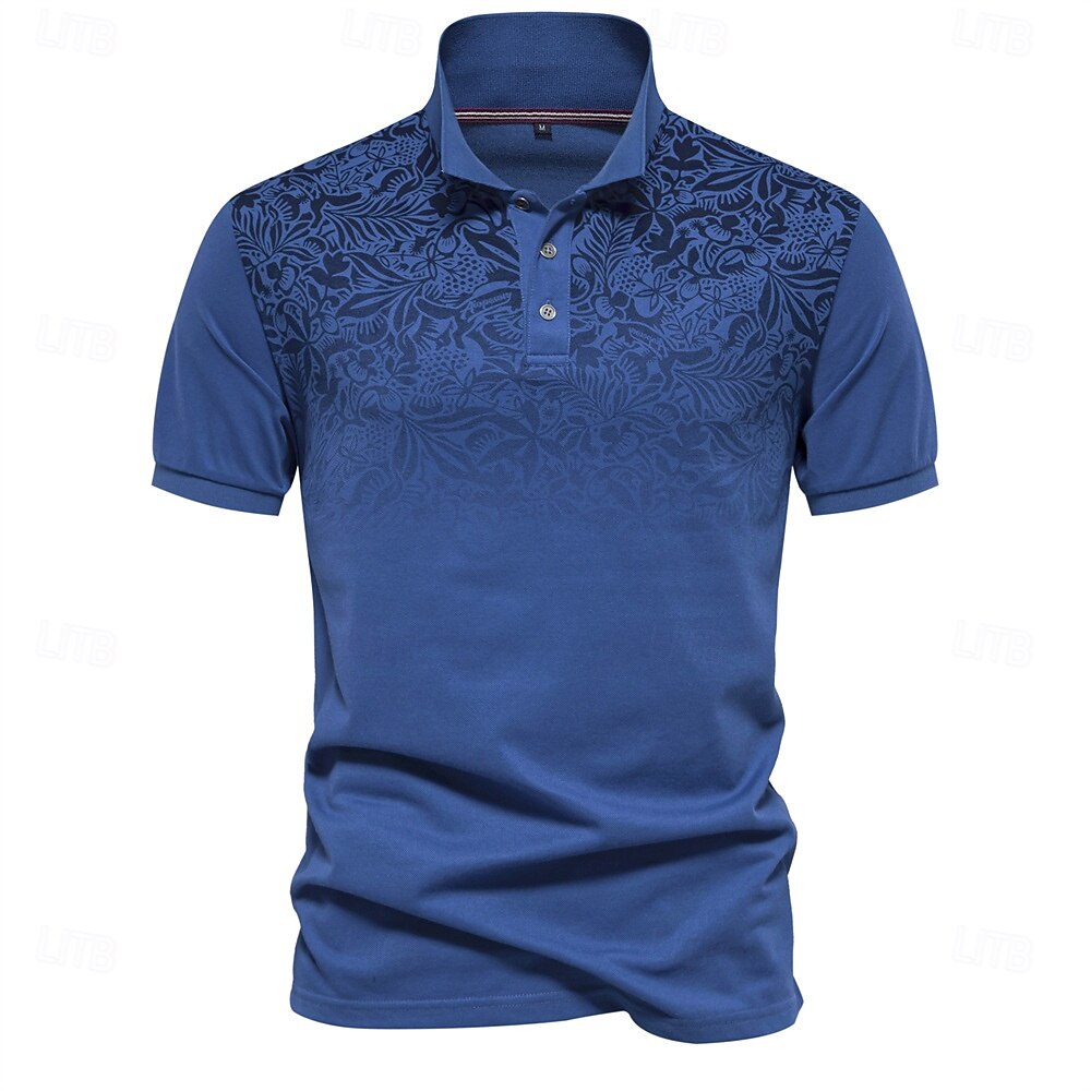 Floral Print Knit Polo Sweater - oukumen