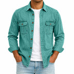 Acid-Wash Long-Sleeve Denim Shirt