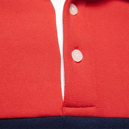 Color-Block Knit Polo Sweatshirt