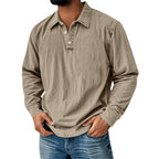 Washed Long-Sleeve Polo Shirt