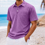 Acid-Wash Pocket Polo Shirt