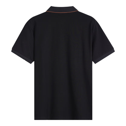 Cotton Blend Casual Colorblock Polo Shirt - oukumen