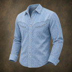 Washed Long-Sleeve Denim Shirt