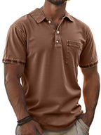 Acid-Wash Pocket Polo Shirt