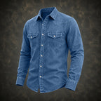 Washed Long-Sleeve Denim Shirt