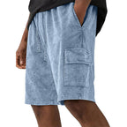 Acid-Wash Drawstring Shorts