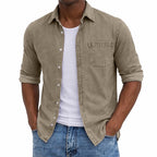 Washed Long-Sleeve Denim Shirt