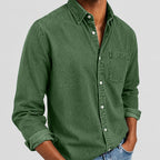 Acid-Wash Long-Sleeve Denim Shirt