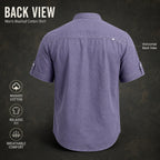 Washed Short-Sleeve Denim Shirt
