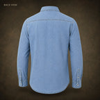 Washed Long-Sleeve Denim Shirt