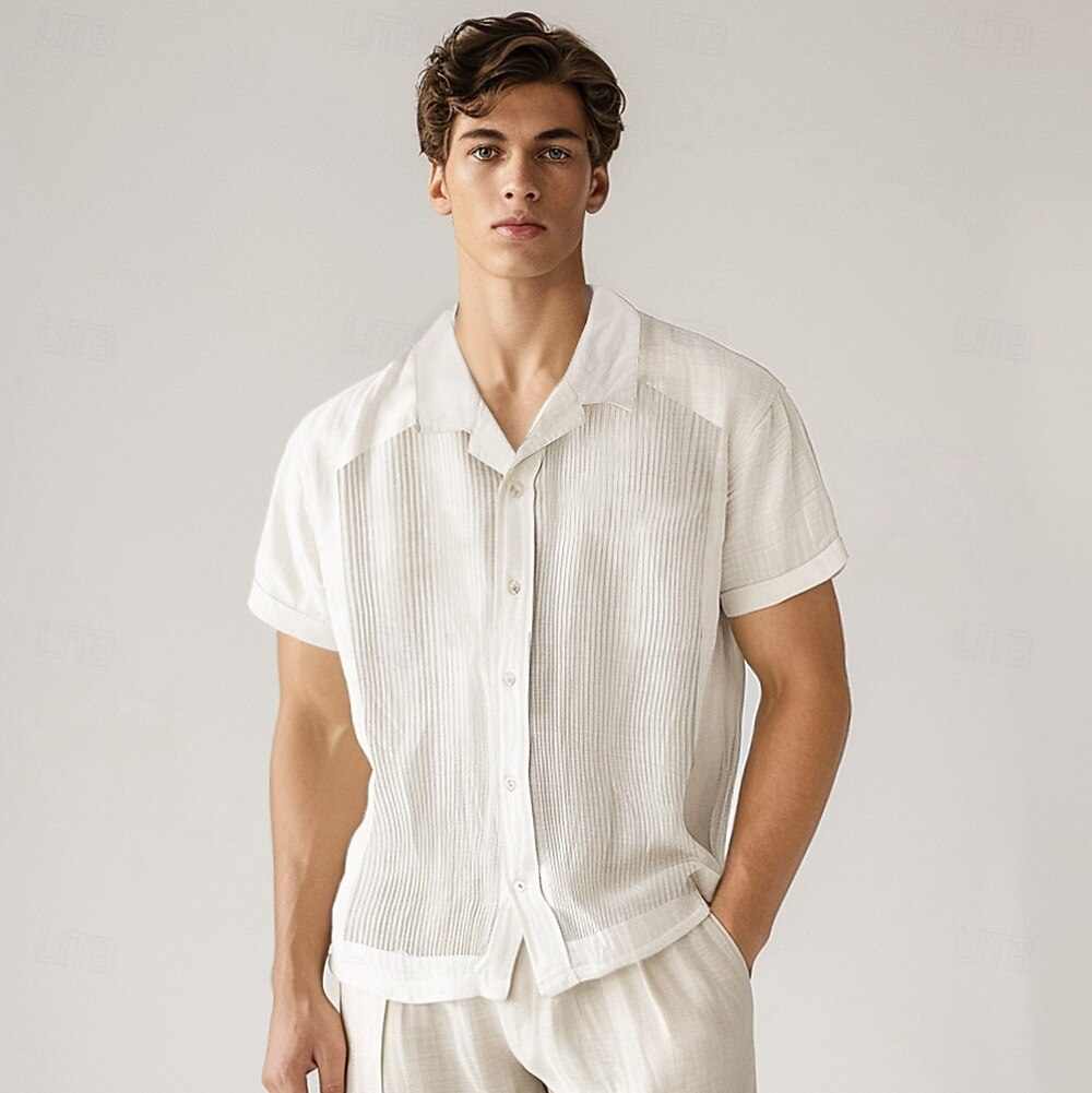 Cotton-Linen Pleated Shirt