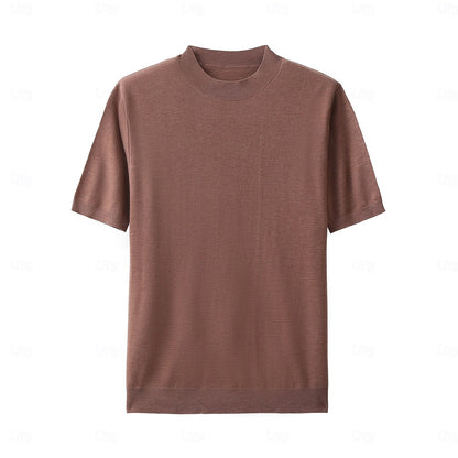 Premium Wool Blend Mock Neck Tee