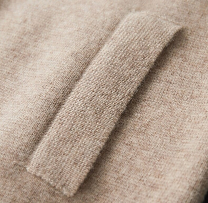 100% Merino Wool Zip Sweater - oukumen