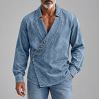 Acid-Wash Long-Sleeve Denim Shirt