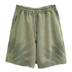 Acid-Wash Drawstring Shorts