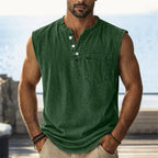 Acid-Wash Henley Shirt