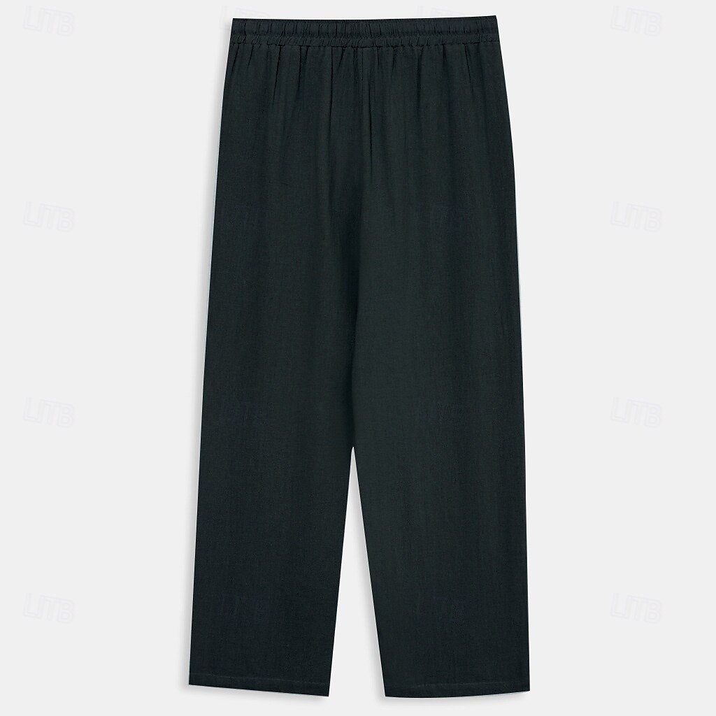 Linen Pants Trousers - oukumen