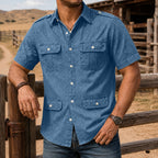 Short-Sleeve Denim Shirt