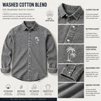 Embroidered Acid-Wash Denim Shirt