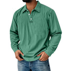 Washed Long-Sleeve Polo Shirt