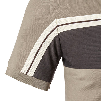 Cotton Blend Casual Colorblock Polo Shirt - oukumen