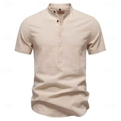 Premium Textured Band Collar Shirt