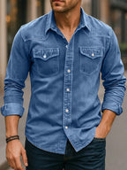 Garment-Dyed Long-Sleeve Shirt